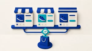 Ilustración sobre WordPress vs Shopify vs PrestaShop