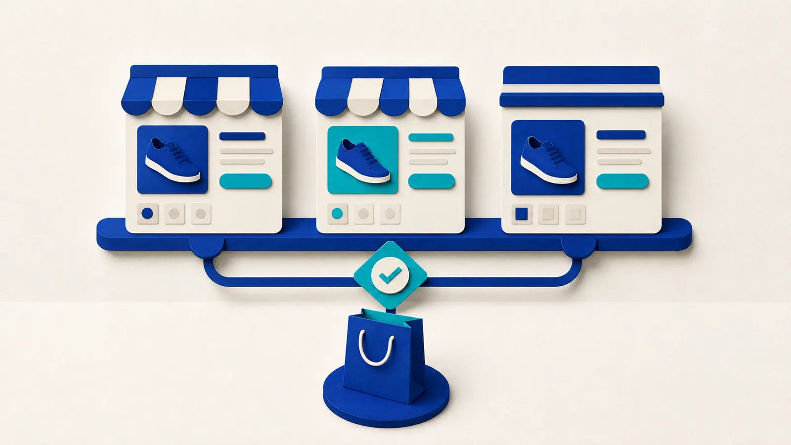 Ilustración sobre WordPress vs Shopify vs PrestaShop
