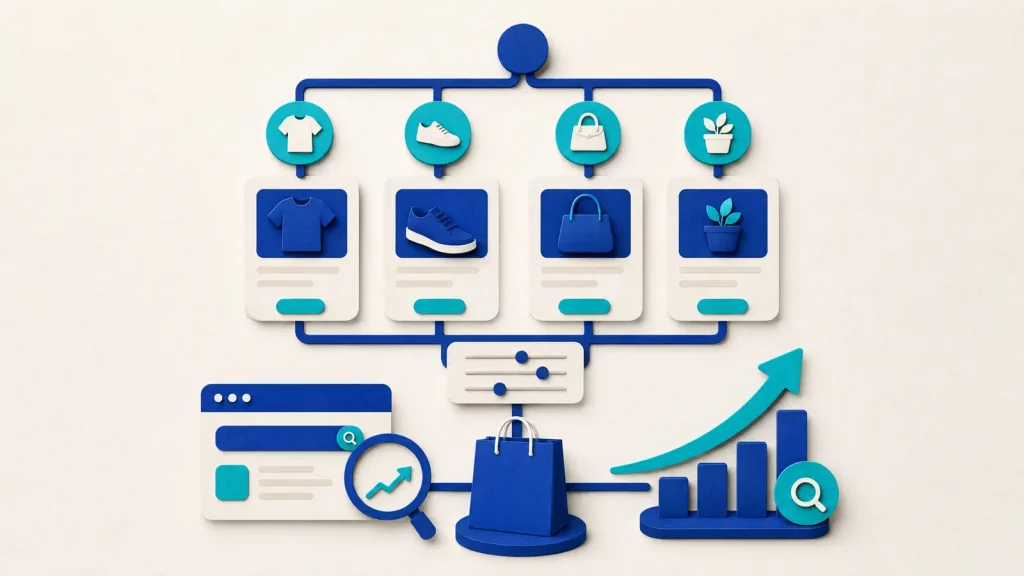 Ilustración sobre arquitectura SEO para ecommerce