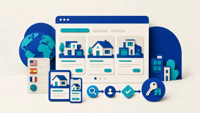 Ilustración del caso de diseño web inmobiliario multidioma de Selecta House