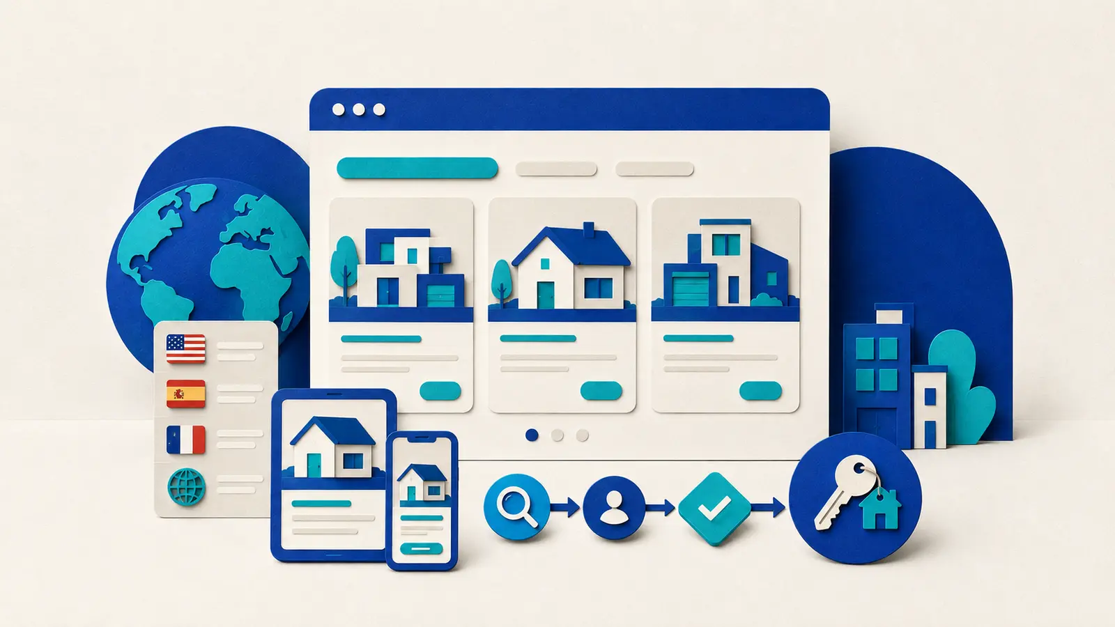 Ilustración sobre diseño web inmobiliaria Sevilla